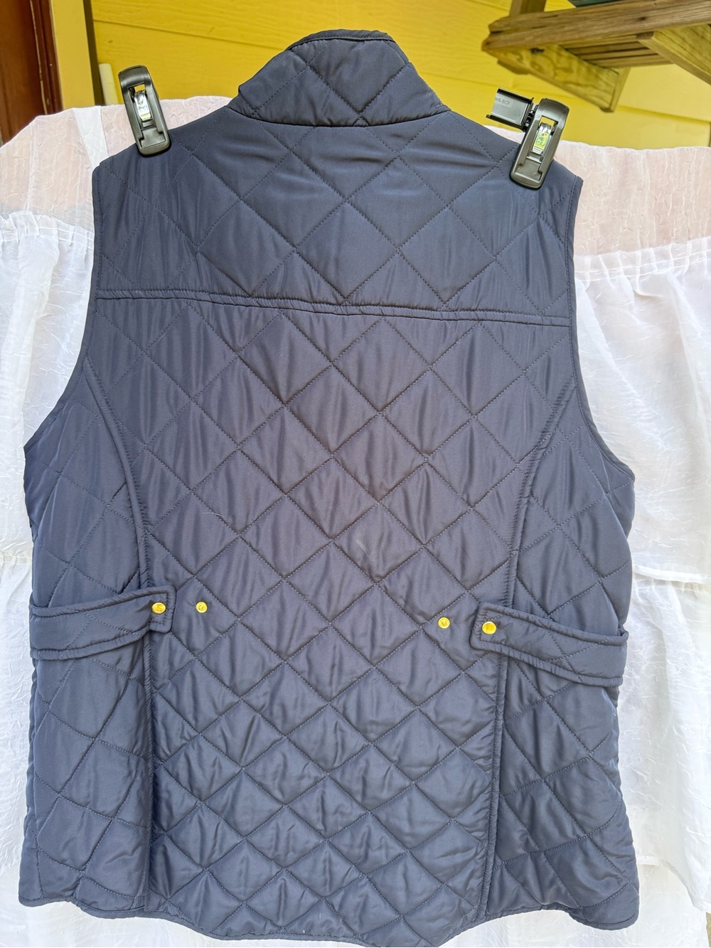 Crown & Ivy vest women's 1X navy full zip gold hardware quilted 100% poly - Picture 2 of 3